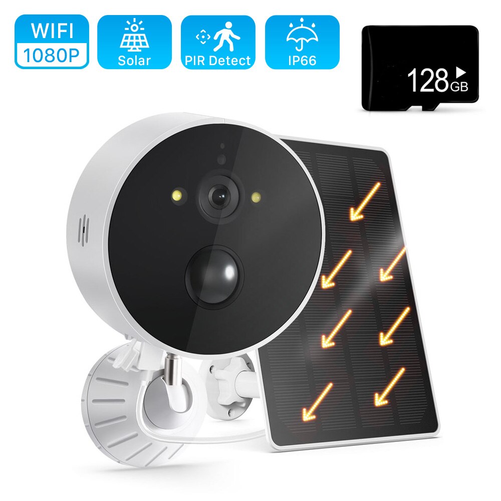 Cámara solar inalámbrica WiFi Cámara exterior 1080P HD Protección de seguridad Cámara de videovigilancia Detección humana Recargable