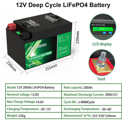 12V Deep Cycle LiFePO4 Battery HsZC
