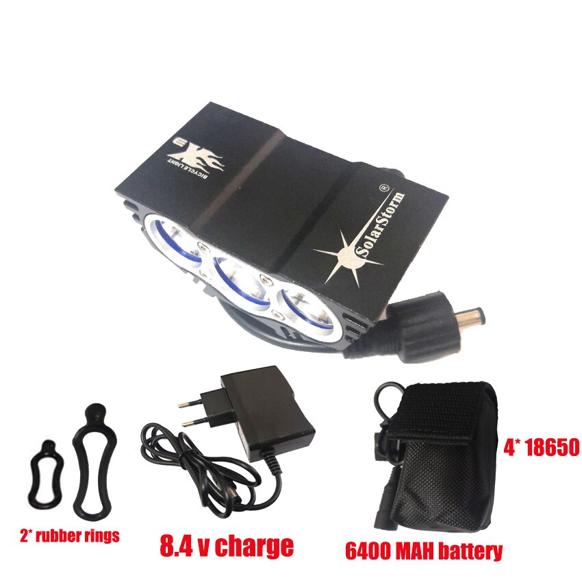 Iluminação de bicicleta LED Solarstorm X3 - 4 modos bicicleta T6 luz frontal lâmpada de ciclismo lanterna USB traseira 10000mAh bateria Mtb à prova d'água