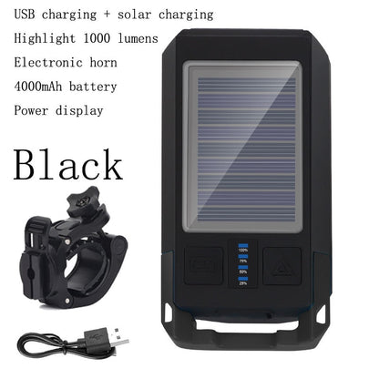 3 IN 1 LED Bike Light Front, USB charging solar charging Highlight 1000 lumens Electronic 40OOmAh battery