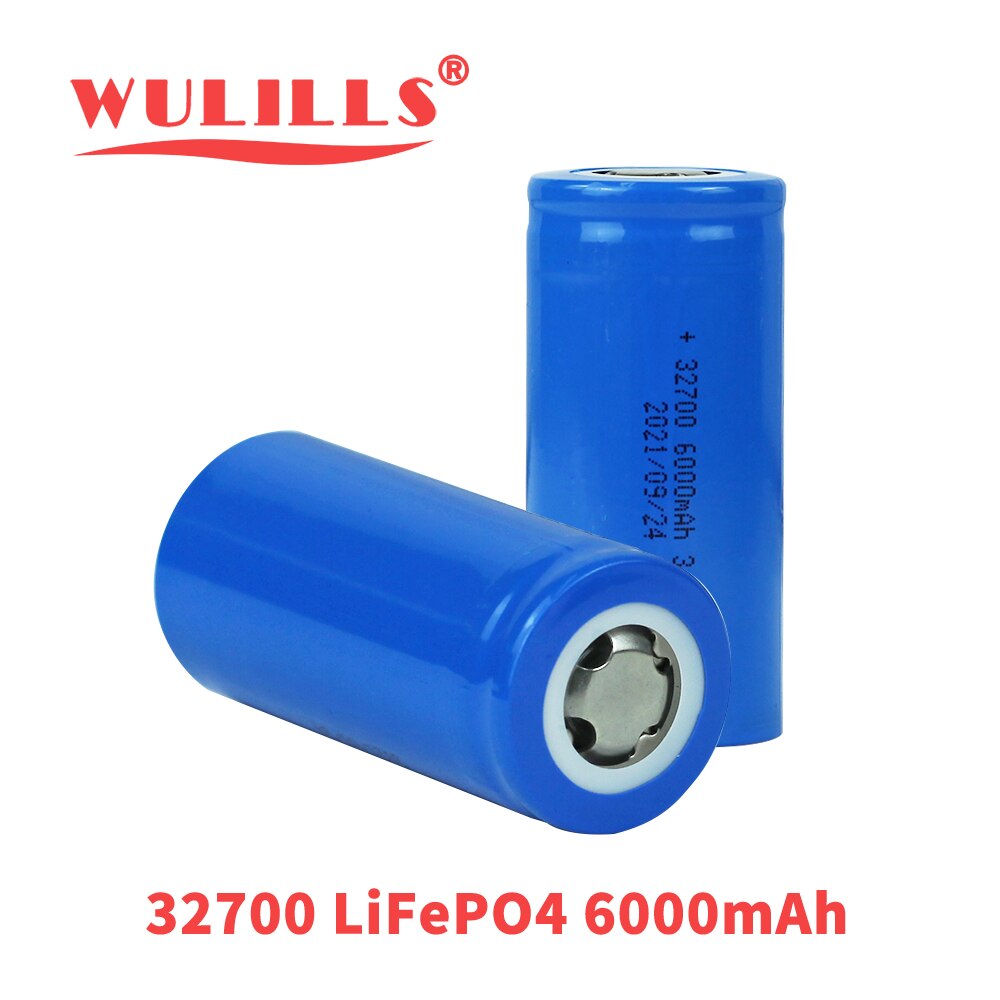 New 3.2V 32700 6000mAh LiFePO4 Battery - Max 30A Discharge High Power 12V Lifepo4 Rechargeable Batteries for Solar RV Backup Power