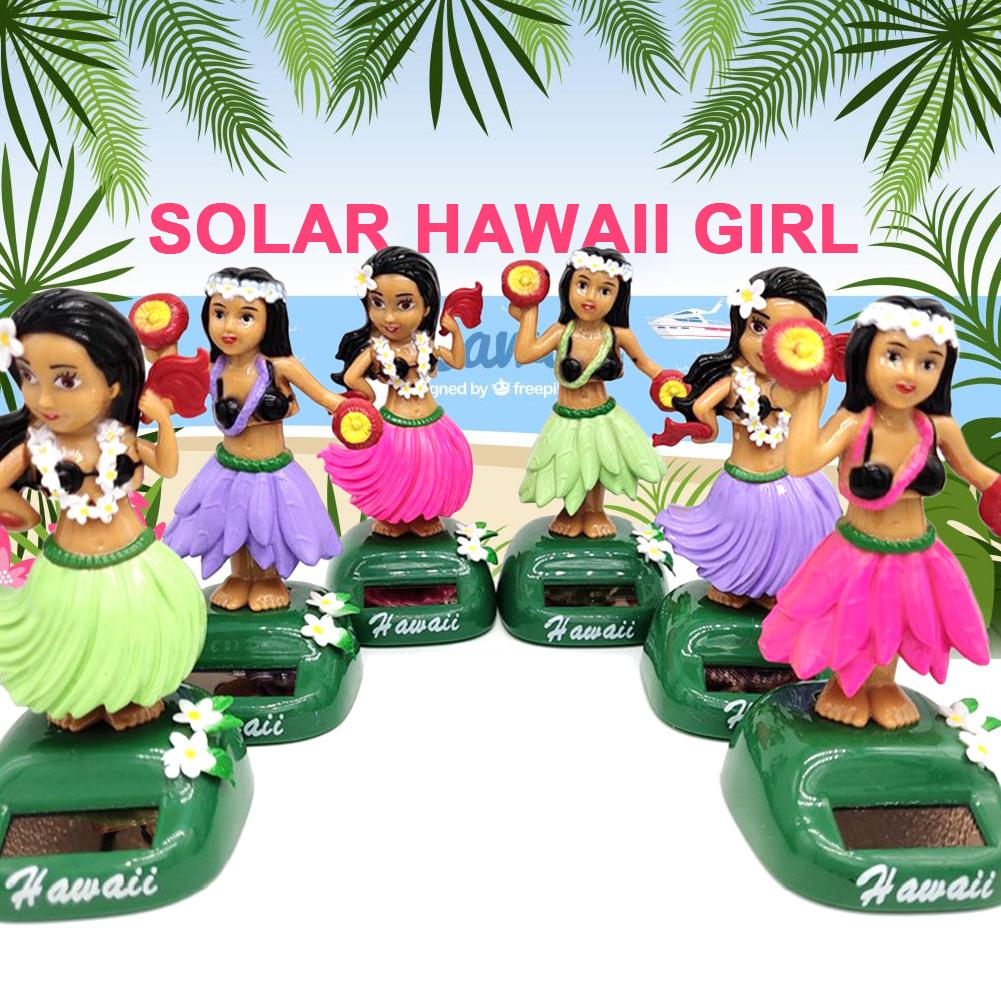 Solar Dancing Hawaii Girl Hulas Shaking Head Toy -  Solar Powered Auto Interior Decompression Dashboard Ornament Car Accessories