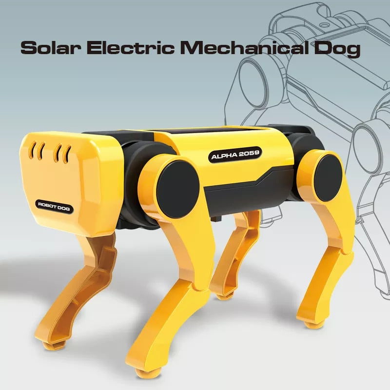 Robô Cão Mecânico Elétrico Movido a Energia Solar - Ciência Tecnológica Brinquedos de Montagem DIY Educacionais Brinquedos de Desenvolvimento Intelectual para Crianças Presentes