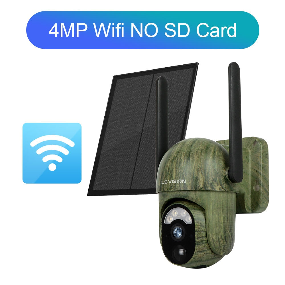 Câmera solar LS VISION LS-WS16M - câmera de segurança solar 4MP 4G sem fio WiFi ao ar livre Detecção de humanos/animais 2-Way Talk IP66 Câmera de vida selvagem à prova d'água