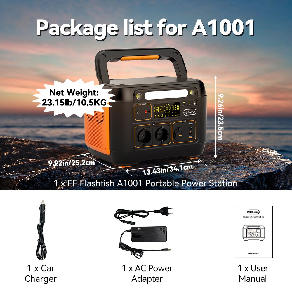 FF Flashfish A1001, Package list for A7001 Net Weight: 23.151b/1