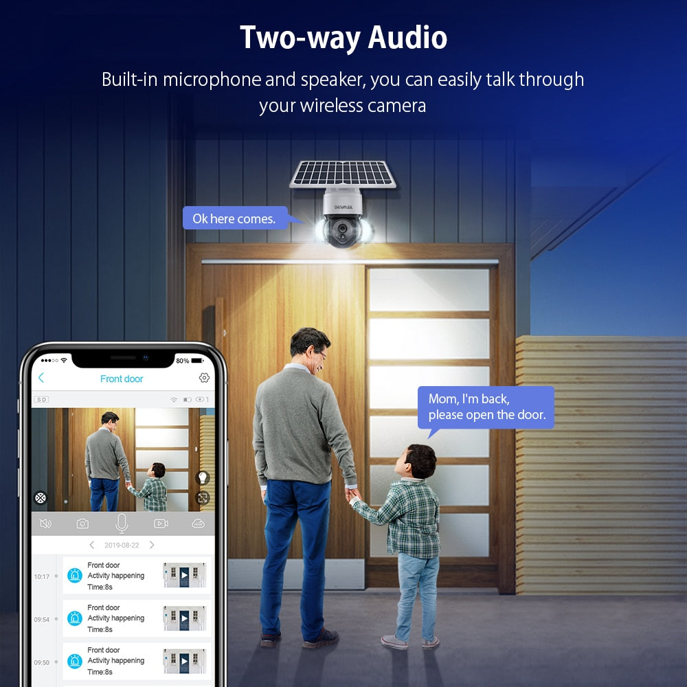 SHIWOJIA ST-518 Cámara solar - Wifi Cctv inalámbrico para exteriores Nube H265 Energía solar Luces de jardín Vigilancia de seguridad Cámara de batería