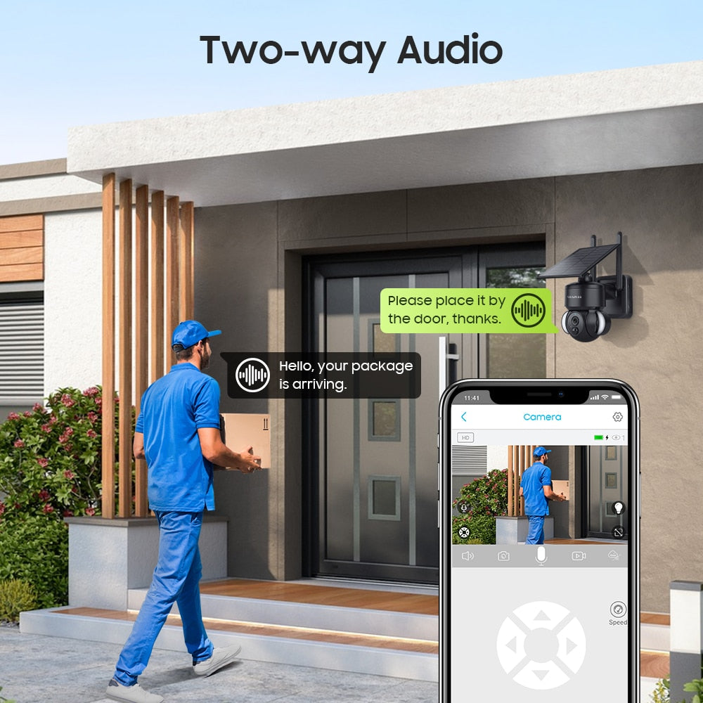 Cámara solar SHIWOJIA 516C - 4G / Wifi Batería de 7500mAh con energía solar con paneles solares de 5W 3MP Color Visión nocturna CCTV inalámbrico para jardín