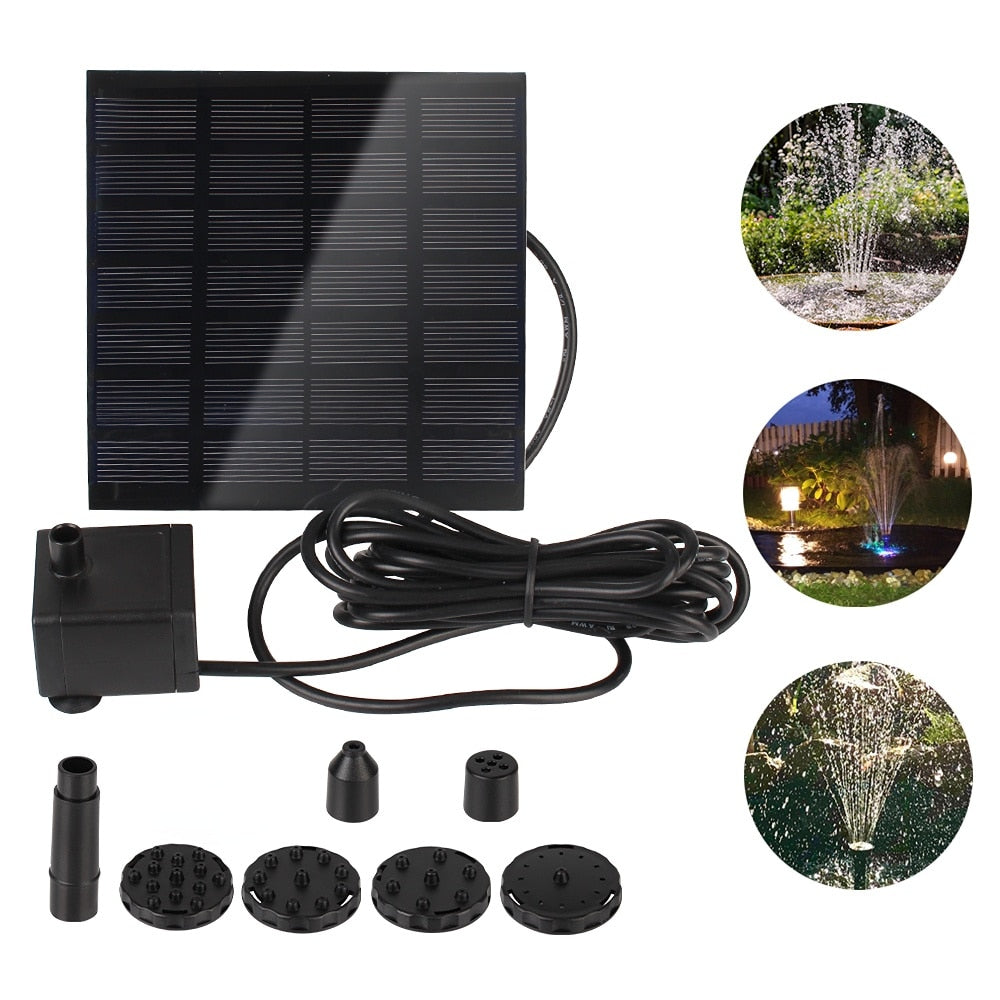 1.4W Mini Solar Fountain Pump Power Panel Kit  - Solar Panel Water Pump for Garden Pool Water Fountain Indoor  Bird Bath Outdoor