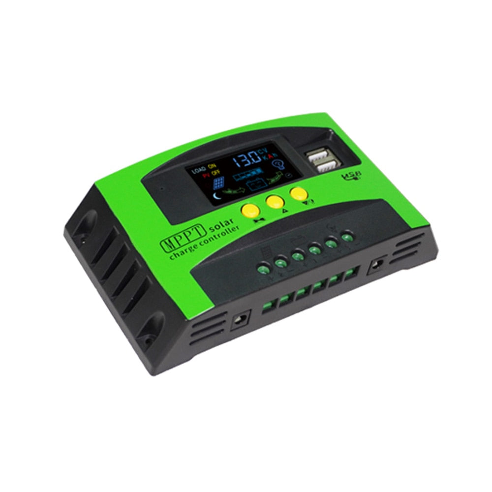 Nouveauté 12V 24V Auto MPPT contrôleur de Charge solaire 10A 20A 30A panneau solaire régulateur PV couleur LCD affichage 5V double USB