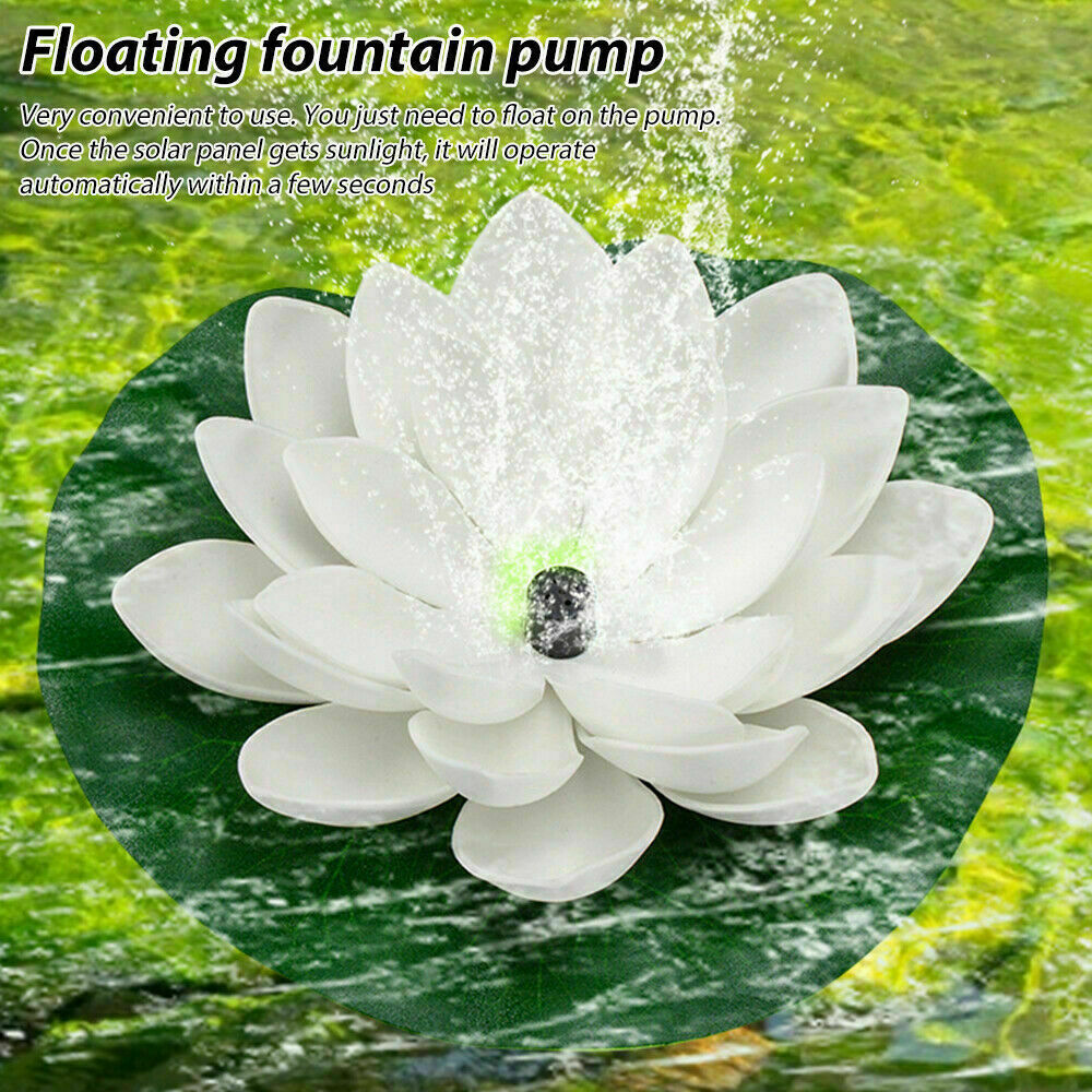 Mini fonte de água solar de lótus - fonte de decoração em cascata para banho de pássaros ao ar livre Fonte de jardim flutuante movida a energia solar