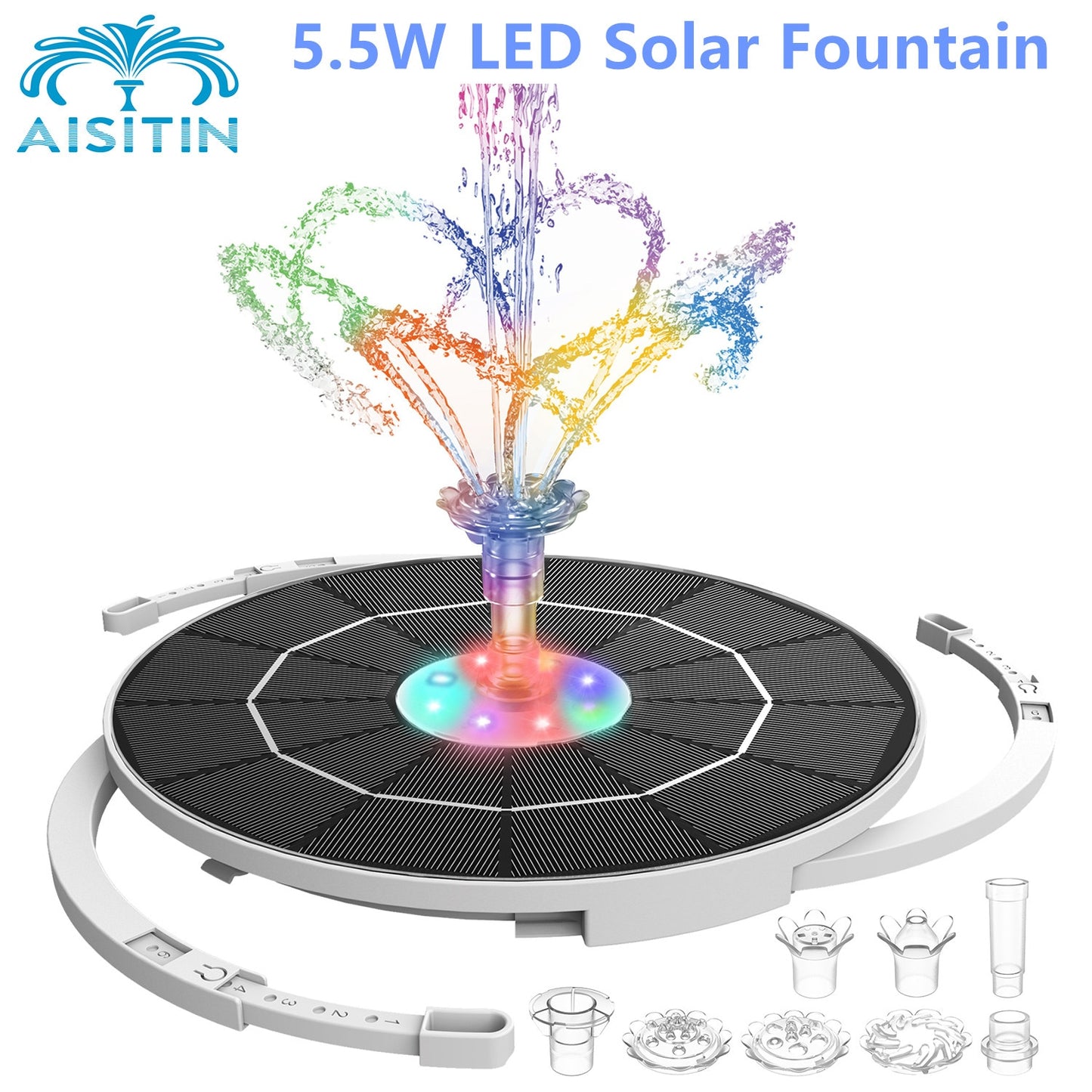 5.5W LED Solar Fountain AISITIN 7f