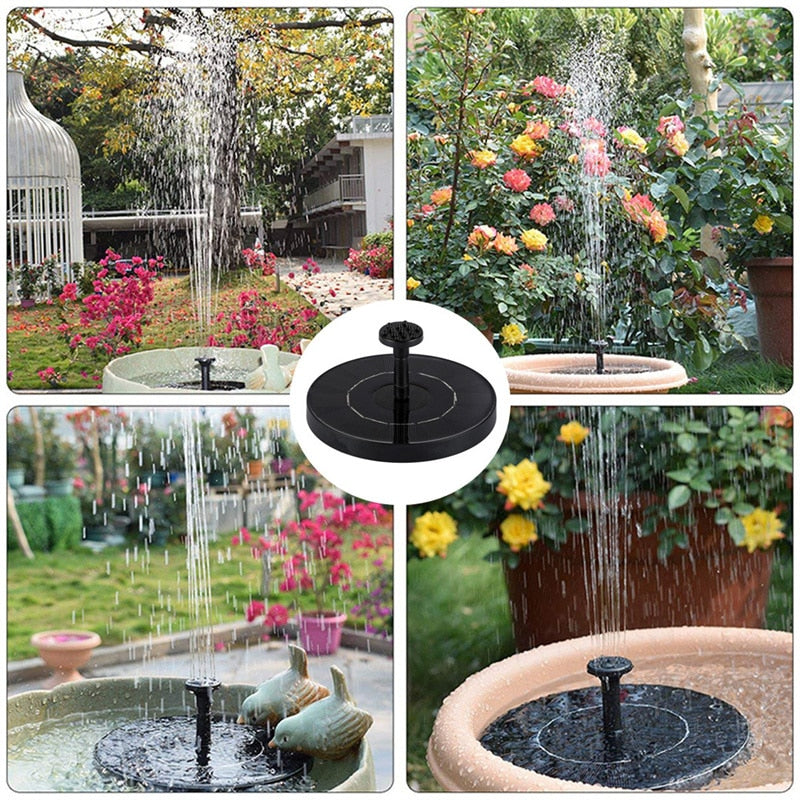 13cm/16cm/18cm Solar Fountain Pump Energy-saving Plants Watering Kit Colorful Solar Fountain Solar Panel Bird Bath Fountain Outdoor Garden Pool