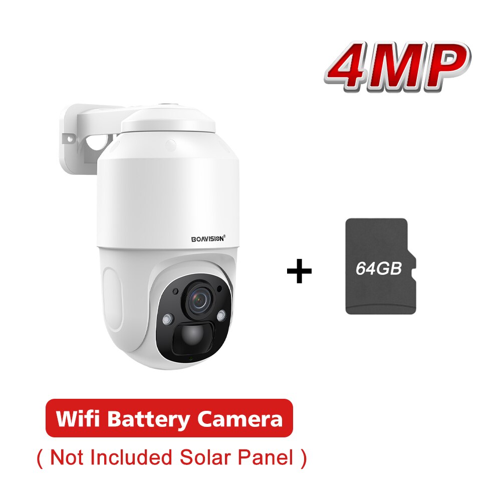 BOAVISION D4 Solar Camera, 4MP BOAvISION" 64GB Wifi Battery