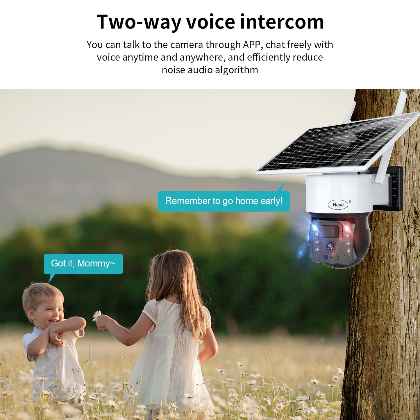 N_eye 8mp/4k bateria recarregável movida a energia solar ao ar livre 1080p pan tilt câmera de segurança wi-fi áudio bidirecional IP65 câmera à prova de intempéries