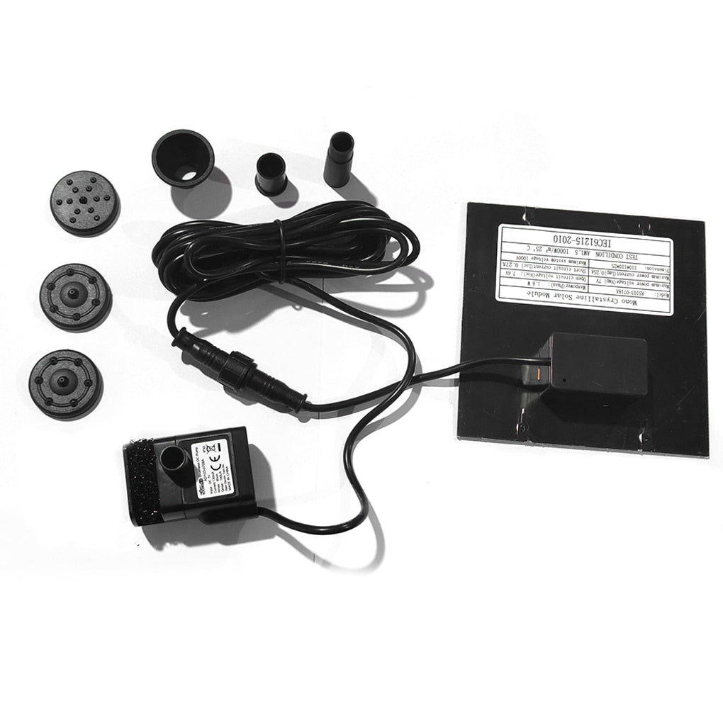 Solar Panel Powered Water Fountain Pool Pond Garden Water Sprinkler Sprayer with Water Pump & Spray Heads Aquarium fountain