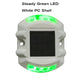 Steady Mode white color Plastic Green LED Solar Powered Road Stud  Reflective Ground Light Path Deck Dock Warning Light