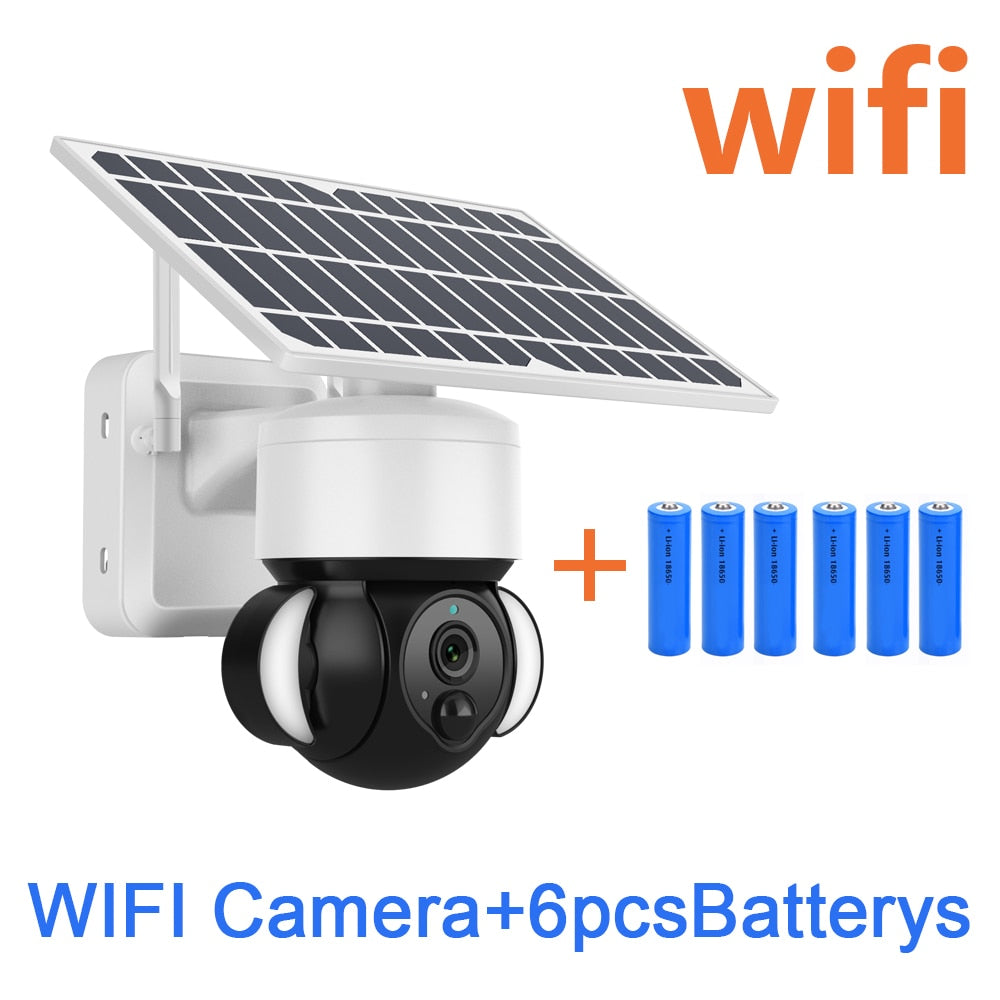 SHIWOJIA ST-518 Solar Camera - Wifi Outdoor Wireless Cctv Cloud H265 Solar Power Garden Lights Security Surveillance Battery Cam
