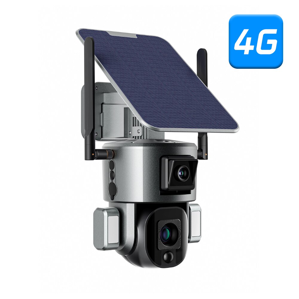 PEGATAH 8MP 4G Cámara solar inalámbrica - 4K WiFi Lente dual 10X Panel solar Detección humana PTZ Cámara de seguridad Cámaras ip a prueba de agua