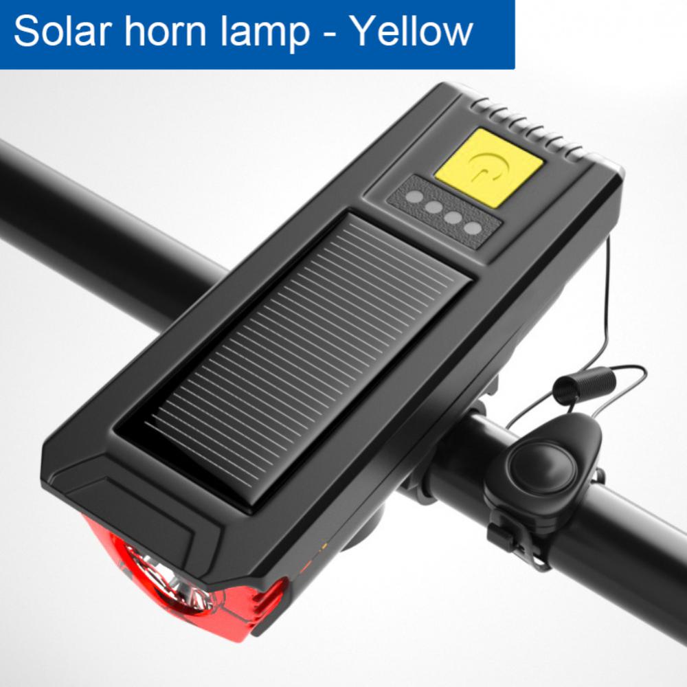 Multifunctional Solar Bicycle Light With Horn - MTB Road Bicycle Lantern USB Rechargeable Lamp Cycling Headlight Bike Accessories