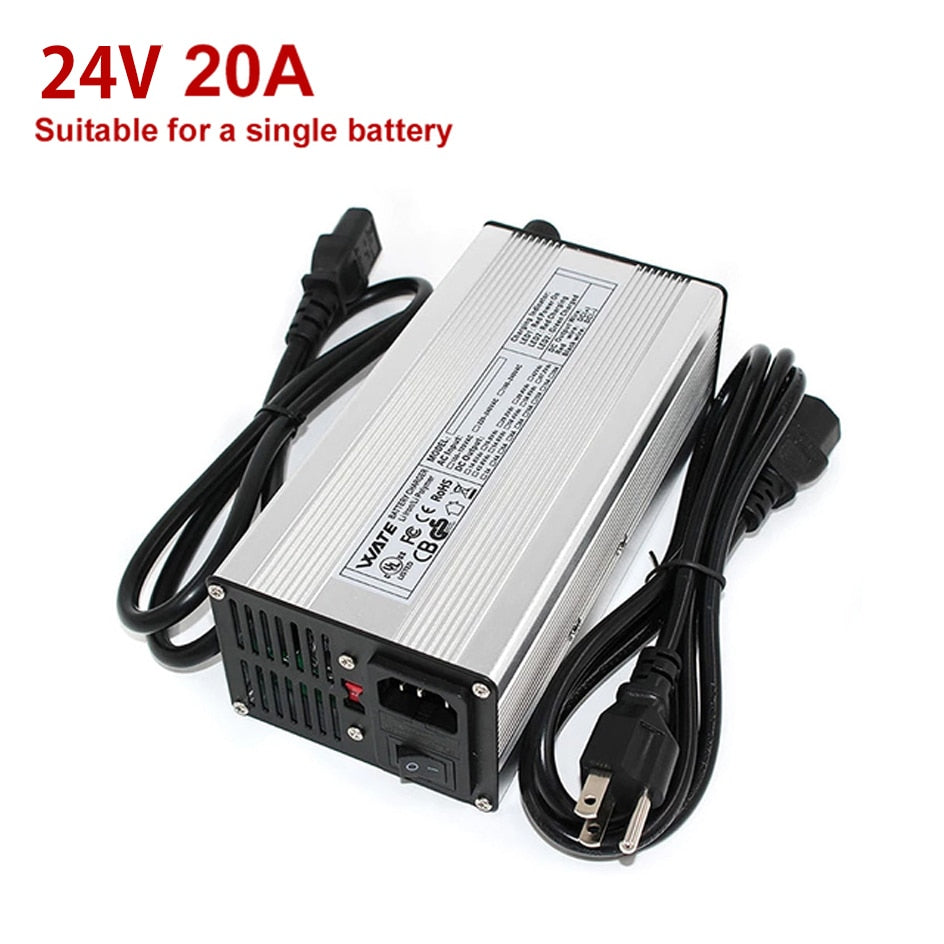 8S 24V 20A 16S 48V 20A LiFePO4 Battery Fast Charger - Aluminum Shell For 48V 100Ah LiFePO4 Battery Pack With Fan FREE TAX