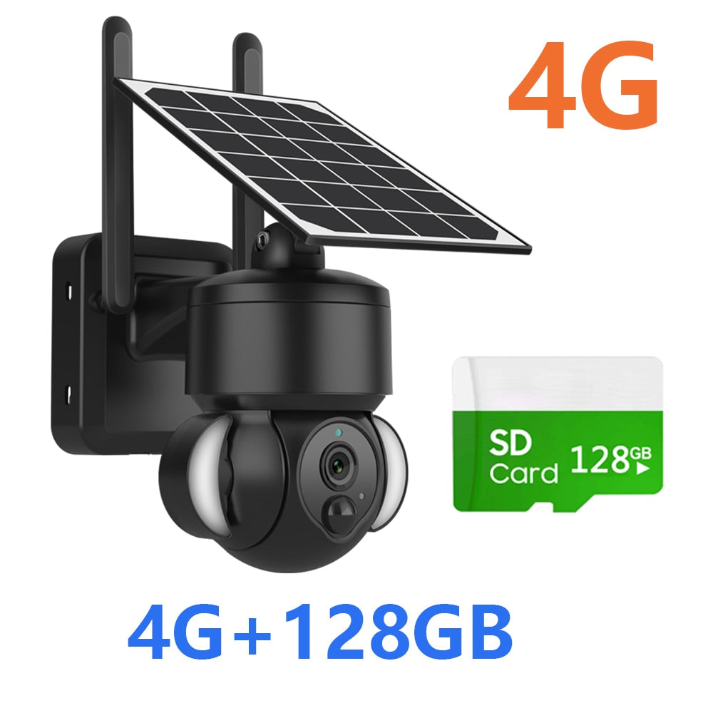 Cámara solar SHIWOJIA 516C - 4G / Wifi Batería de 7500mAh con energía solar con paneles solares de 5W 3MP Color Visión nocturna CCTV inalámbrico para jardín