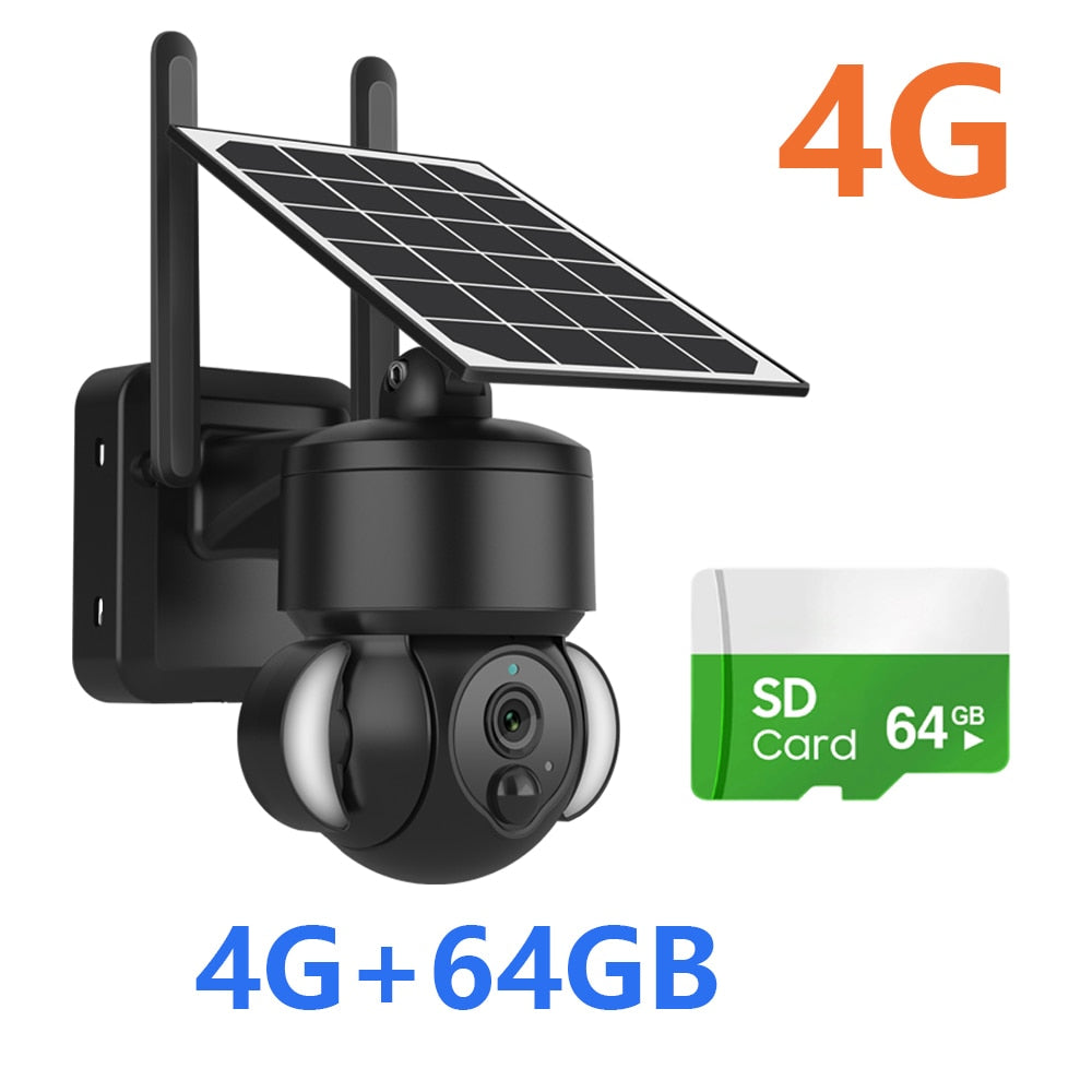 Cámara solar SHIWOJIA 516C - 4G / Wifi Batería de 7500mAh con energía solar con paneles solares de 5W 3MP Color Visión nocturna CCTV inalámbrico para jardín