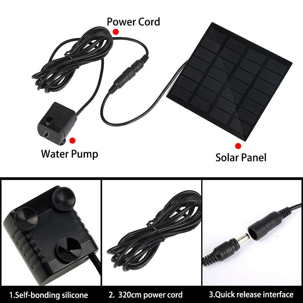 Solar Panel Powered Water Fountain Pool Pond Garden Water Sprinkler Sprayer with Water Pump & Spray Heads Aquarium fountain