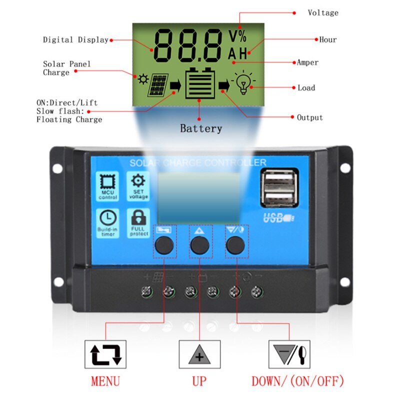 Voltage Digital Display V% Ilour 888_ AH Am