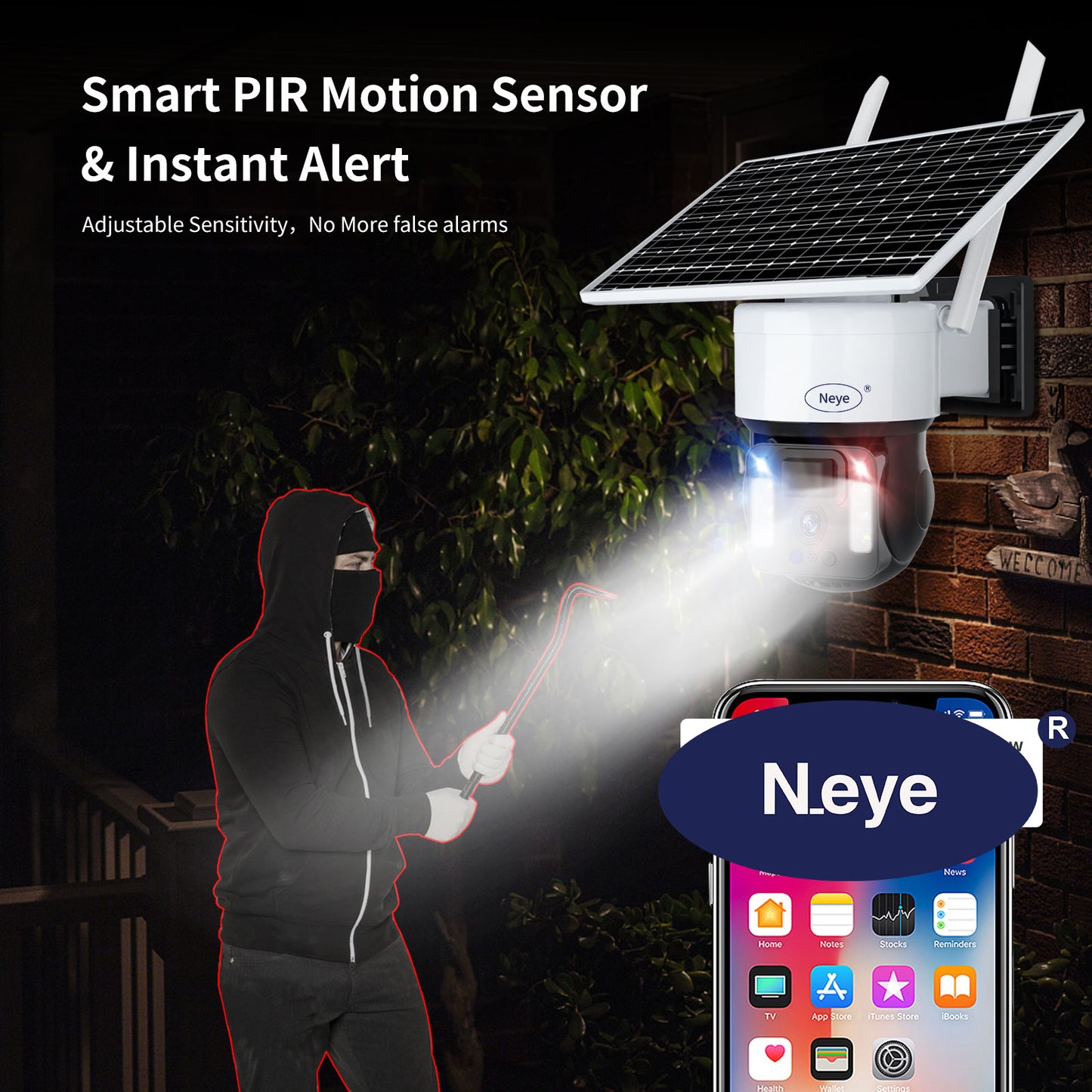 N_eye 8mp/4k bateria recarregável movida a energia solar ao ar livre 1080p pan tilt câmera de segurança wi-fi áudio bidirecional IP65 câmera à prova de intempéries