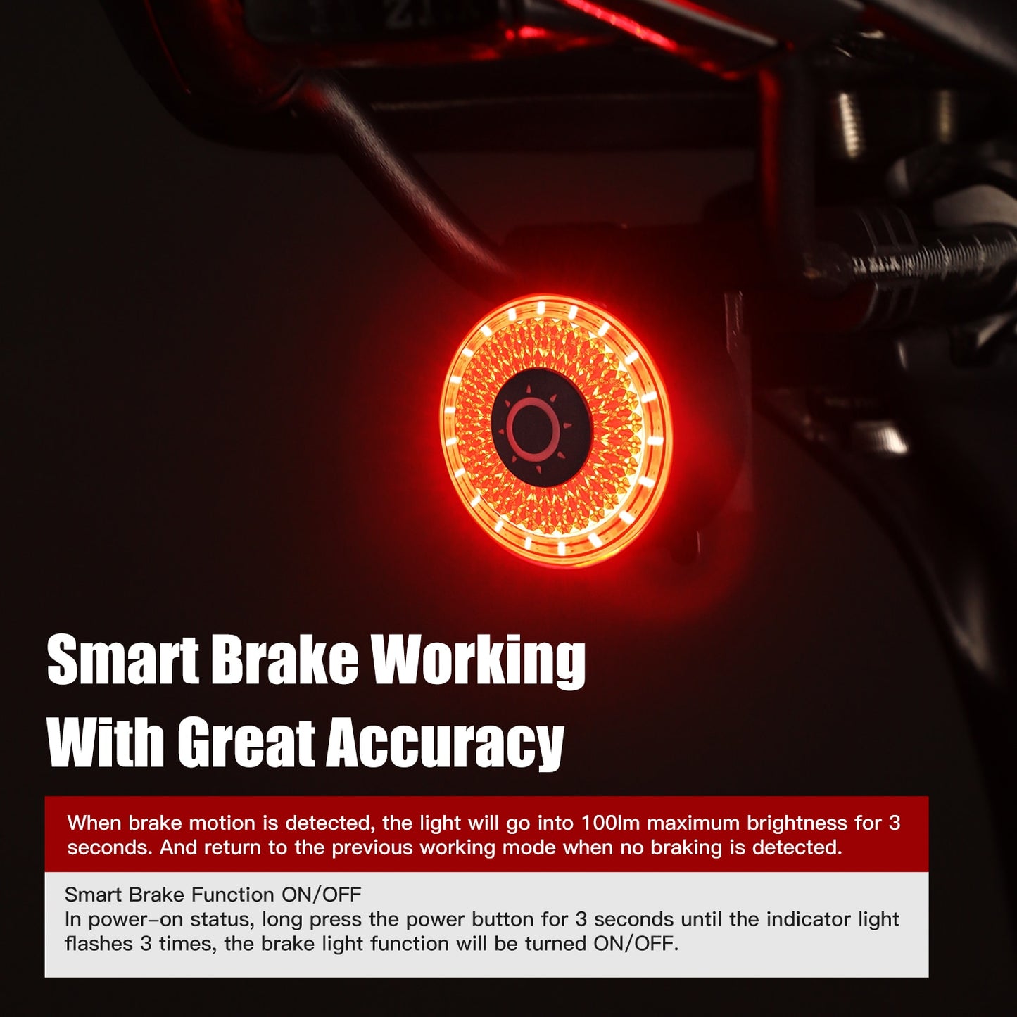 smart brake function turns on/off when brake motion is detected .