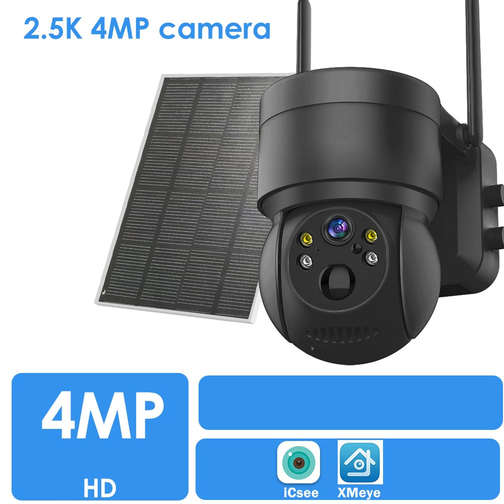 CHAMOUS 2.5K 4MP WiFi Wireless Outdoor IP Camera Solar Panel 1080P CCTV Security Camera Battery Long Standby ICsee Video Surveillance