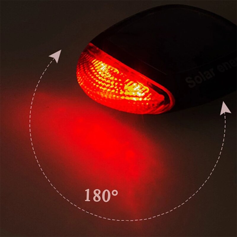 Bicycle 2 LED Taillight Solar Energy Cycling Rear Light - Road Mountain Bike Solar Energy Tail Light Night Cycling Safety Red Lamp