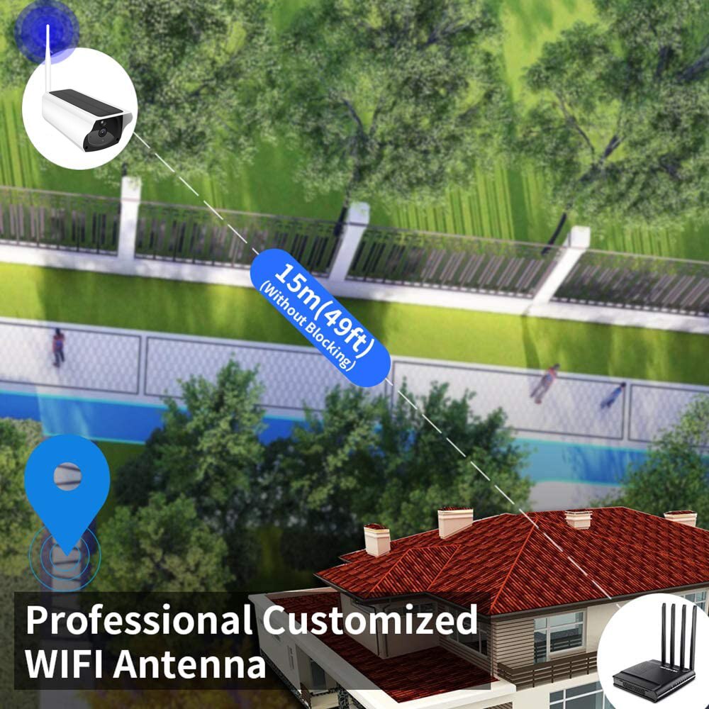 SuperDeals Tuya Smart Life Cámara WiFi de 5MP - Cámara de batería inalámbrica de seguridad de 2MP con energía solar Vigilancia en el hogar IP66 PIR impermeable para exteriores