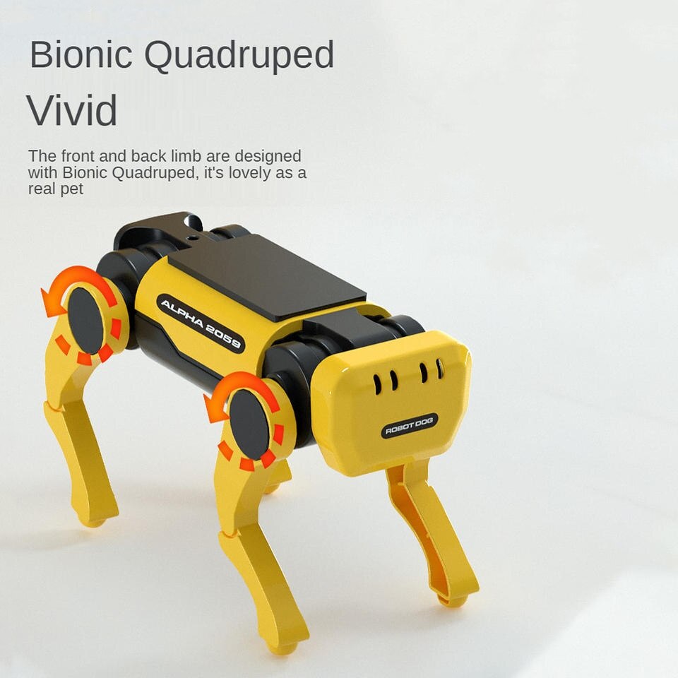Robô Cão Mecânico Elétrico Movido a Energia Solar - Ciência Tecnológica Brinquedos de Montagem DIY Educacionais Brinquedos de Desenvolvimento Intelectual para Crianças Presentes