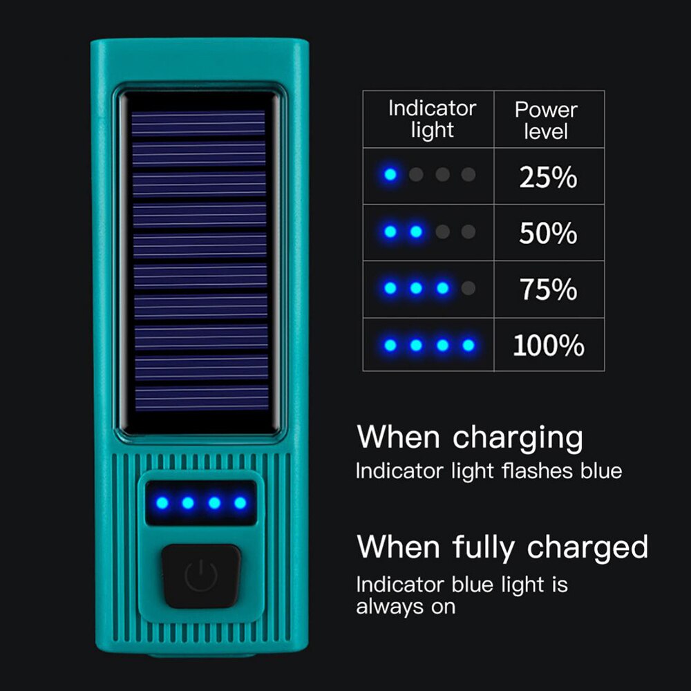 Solar Bike Light USB Charge Bicycle Light with Bicycle Horn - Waterproof Cycling Light 2000mAh As A Power Bank with 130dB Tweeter