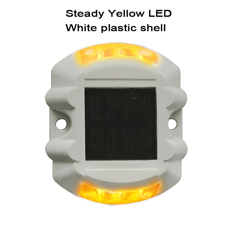 Steady Mode white color Plastic Green LED Solar Powered Road Stud  Reflective Ground Light Path Deck Dock Warning Light