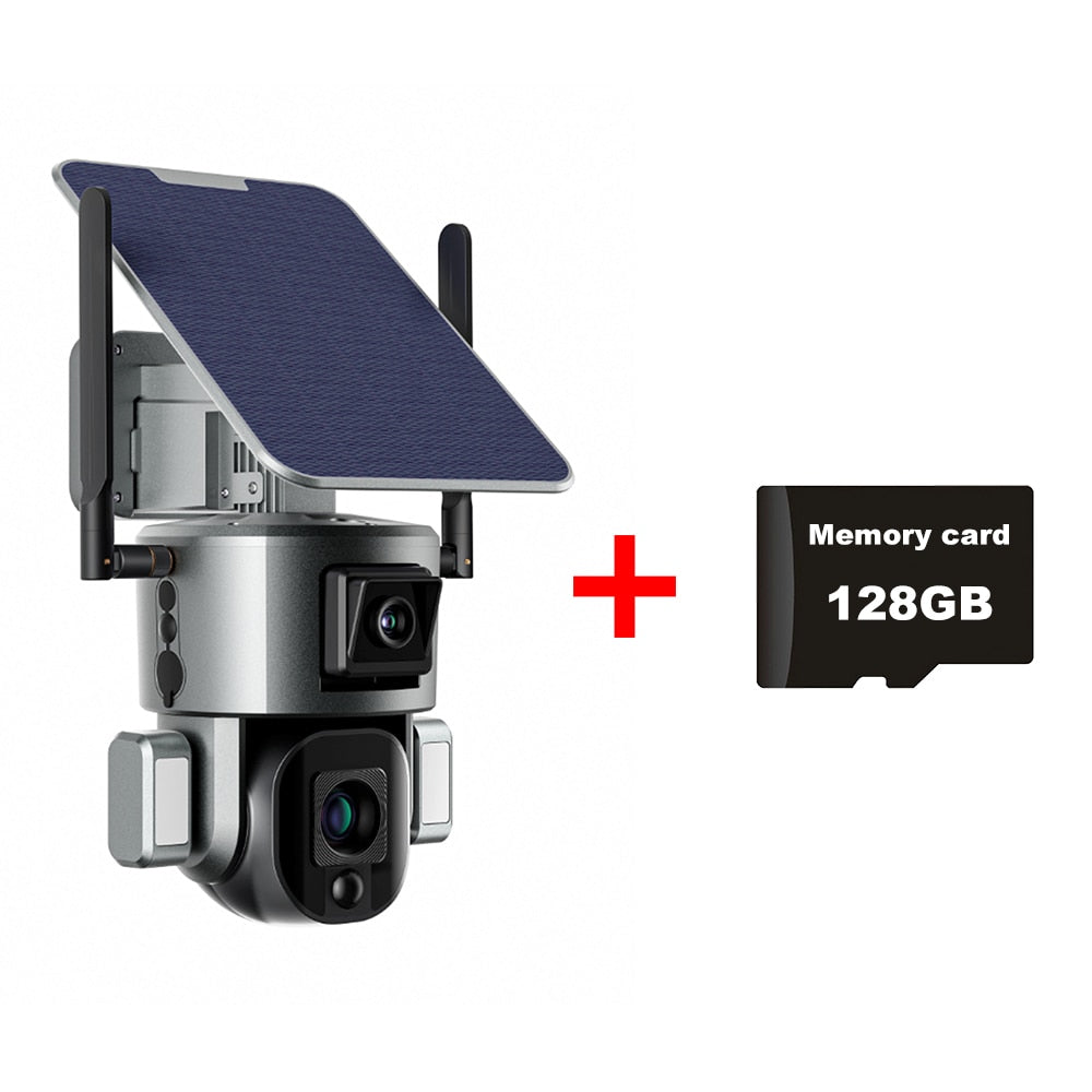 PEGATAH 8MP 4G Wireless Solar Camera - 4K WiFi Dual Lens 10X Solar Panel Human Detection PTZ Security Cam Waterproof ip Cameras