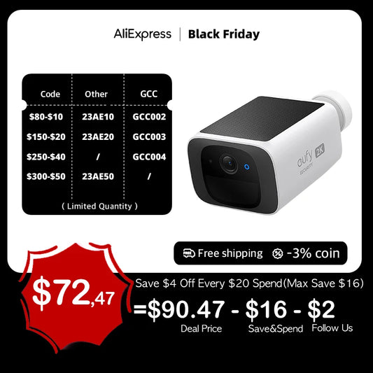 Eufy S220 SoloCam, AliExpress Black Friday Code Other GCC S80-510 23
