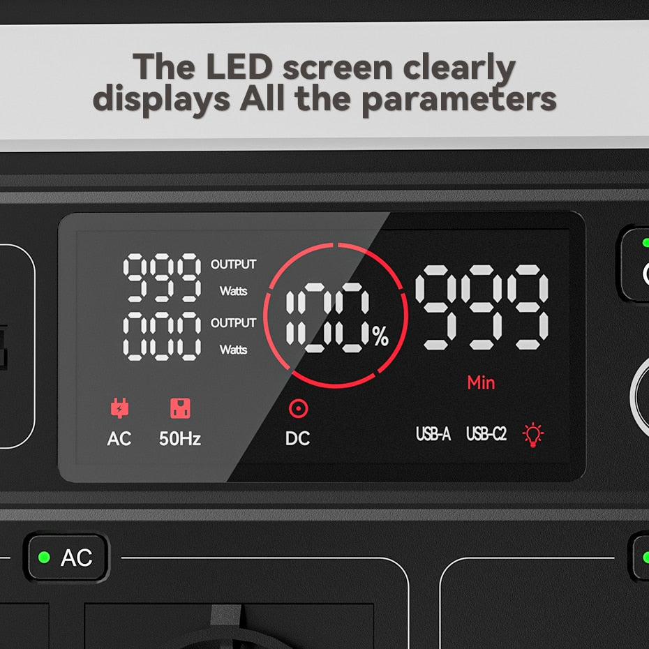 FF Flashfish A1001, LED screen clearly displays All the parameters OUTPUT Watts 