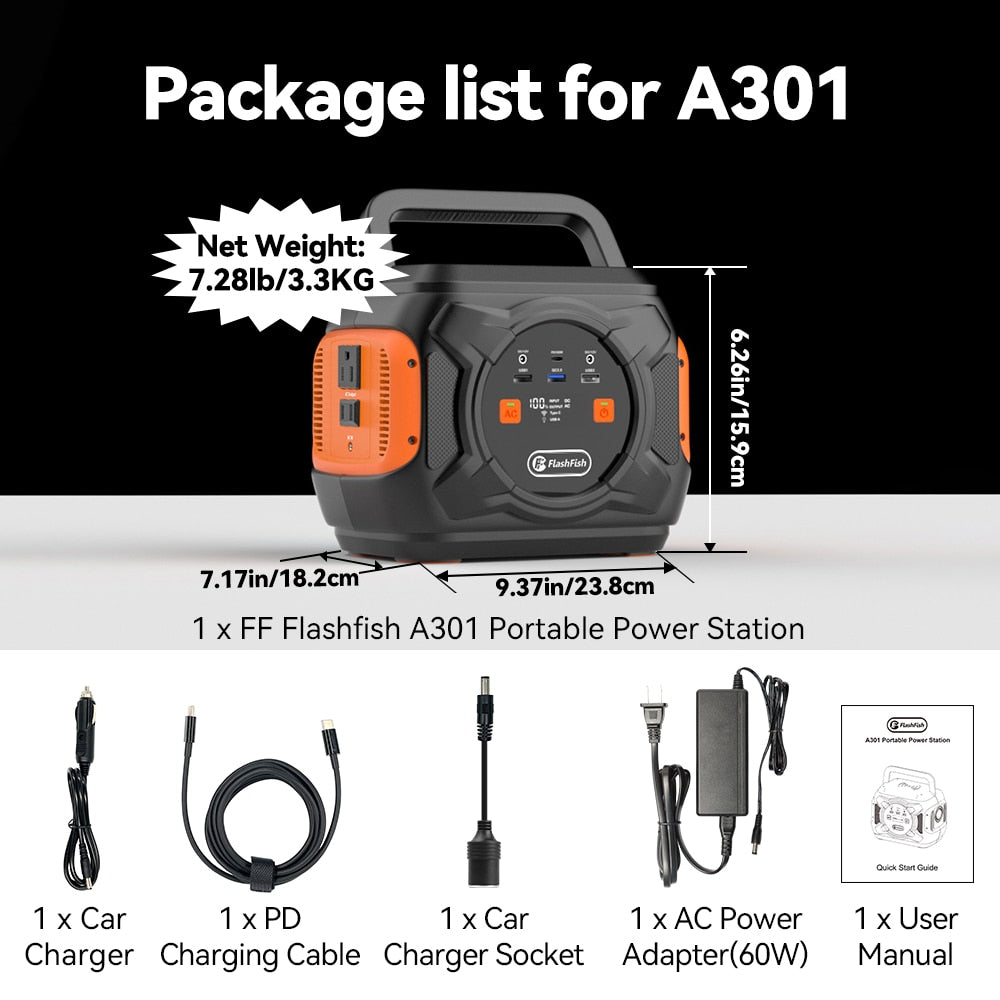 FF Flashfish A301 Portable Power Station Lolredl Pon