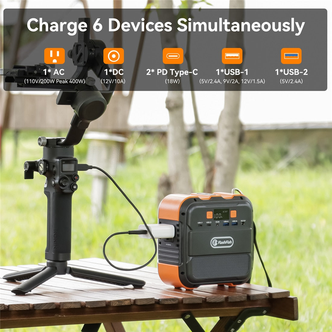 FF Flashfish A101, Charge 6 Devices Simultaneously 1*AC 1