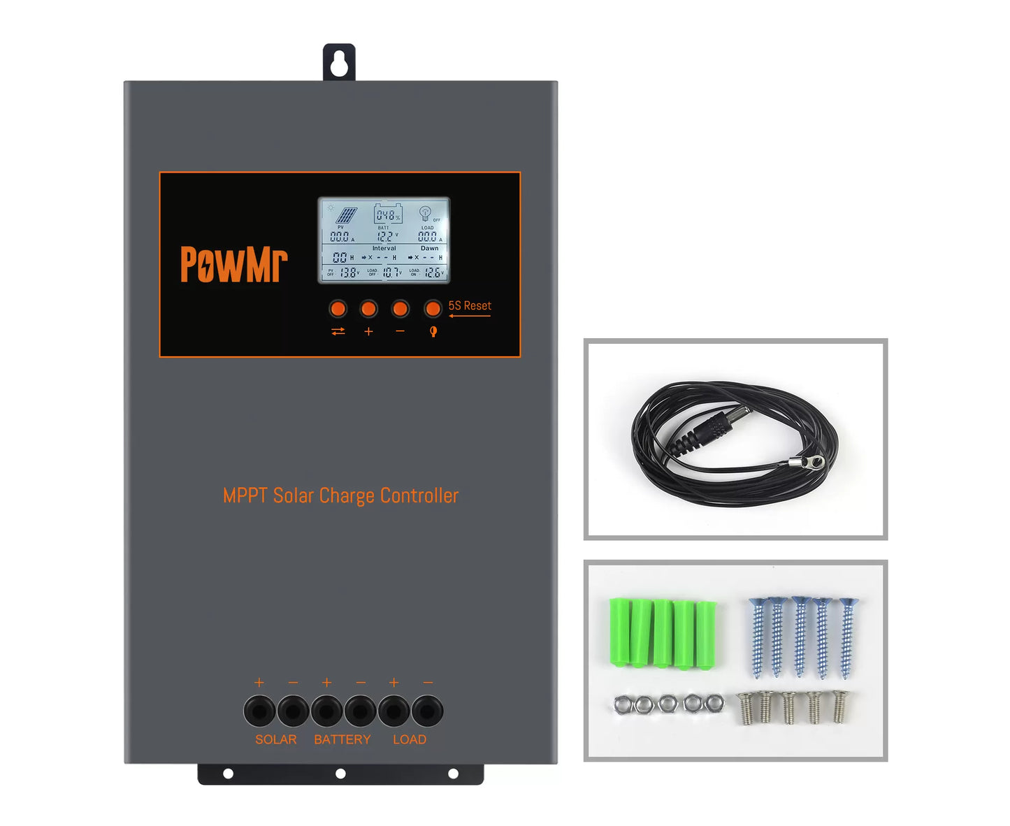 POW-K48100A - Contrôleur de charge solaire PowMr 100A MPPT 12/24/48V DC identifiant automatiquement