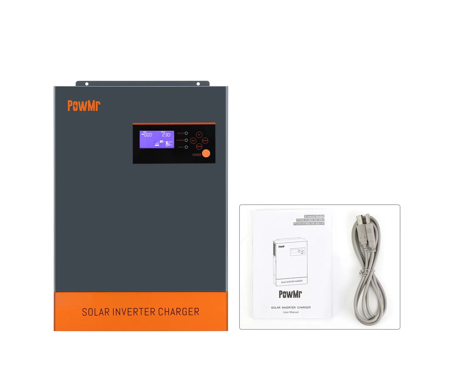 POW-HVM5.5K-48V-P - PowMr 5500W All In One Solar Inverter Charger With 80A MPPT Solar Controller