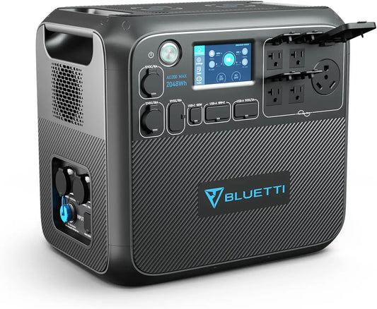 BLUETTI AC200MAX Portable Power Station - 2048Wh LiFePO4 Battery Backup, Expandable to 8192Wh w/ 4 2200W AC Outlets (4800W Peak), 30A RV Output, Solar Generator for Outdoor Camping, Home Use, Emergency | Best Solar