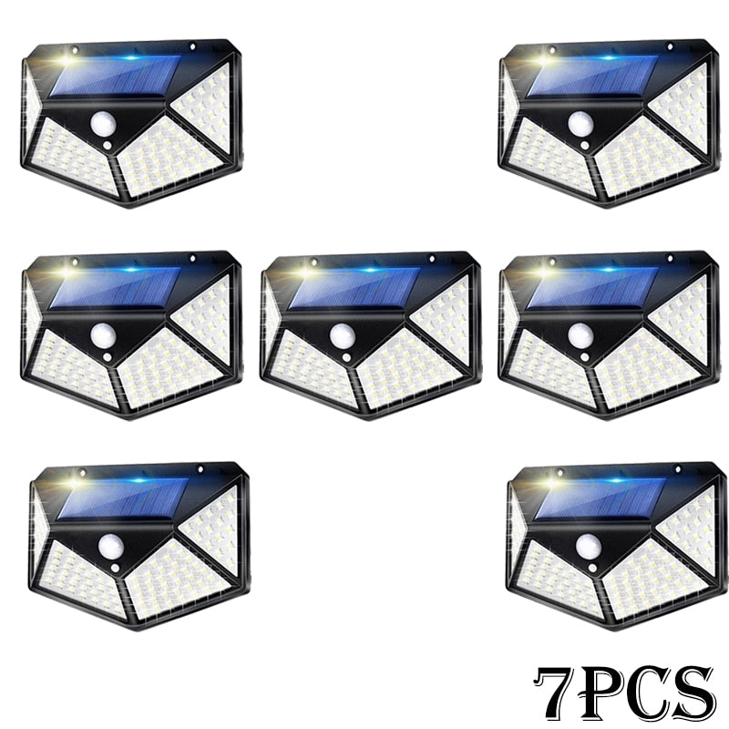 Newest Solar Lights Outdoor 100 LED Solar Sensor Motion Light 3 Modes Outdoor Solar Wireless Lamp IP65 Waterproof Wall Lights