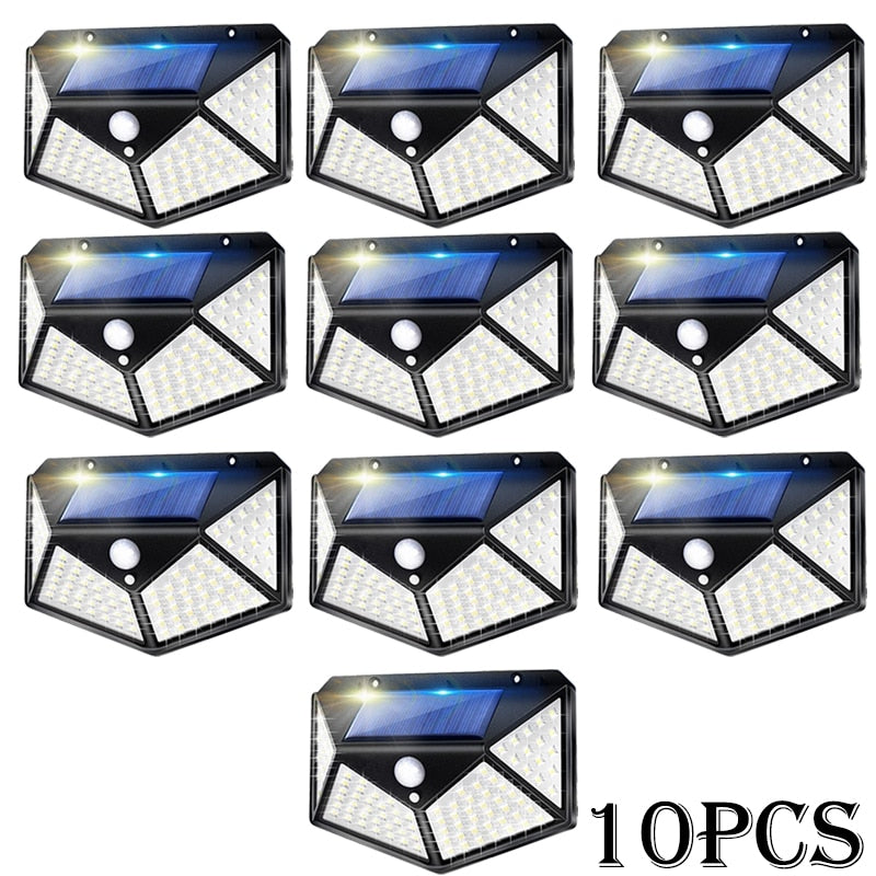 Newest Solar Lights Outdoor 100 LED Solar Sensor Motion Light 3 Modes Outdoor Solar Wireless Lamp IP65 Waterproof Wall Lights
