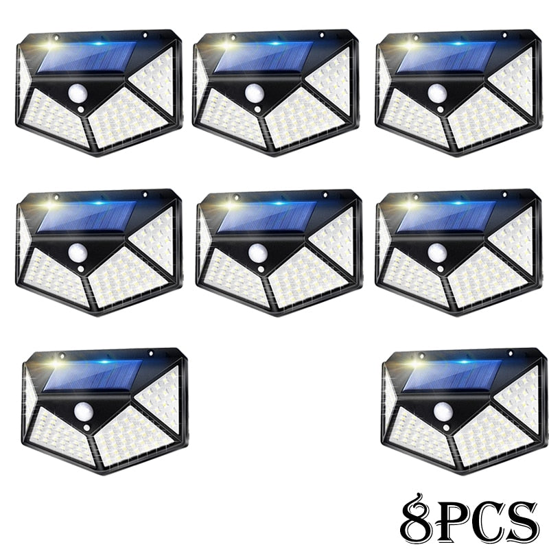 Newest Solar Lights Outdoor 100 LED Solar Sensor Motion Light 3 Modes Outdoor Solar Wireless Lamp IP65 Waterproof Wall Lights