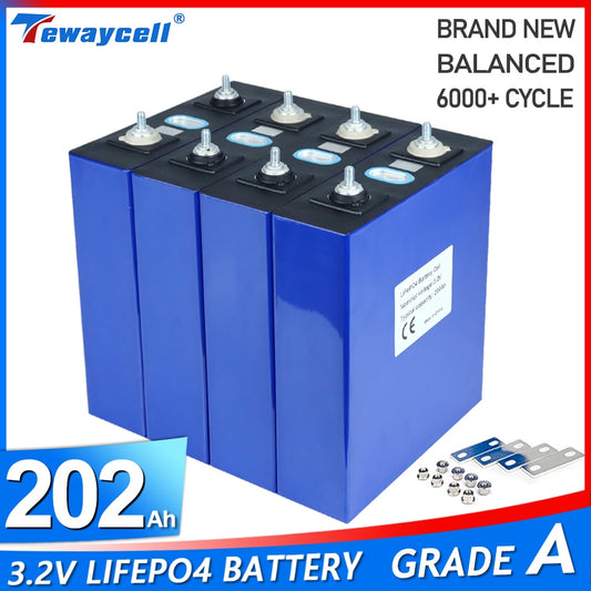 Brand New 12V 24V 48V 200Ah Lifepo4 Rechargeable Battery 3.2V Grade A Lithium Iron Phosphate Prismatic Solar Cell EU US TAX FREE