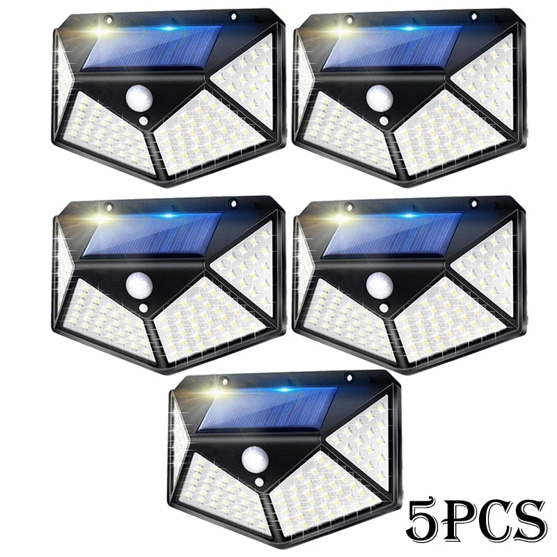 Newest Solar Lights Outdoor 100 LED Solar Sensor Motion Light 3 Modes Outdoor Solar Wireless Lamp IP65 Waterproof Wall Lights
