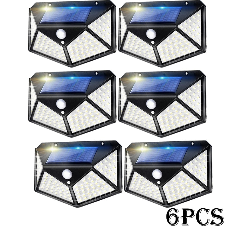 Newest Solar Lights Outdoor 100 LED Solar Sensor Motion Light 3 Modes Outdoor Solar Wireless Lamp IP65 Waterproof Wall Lights